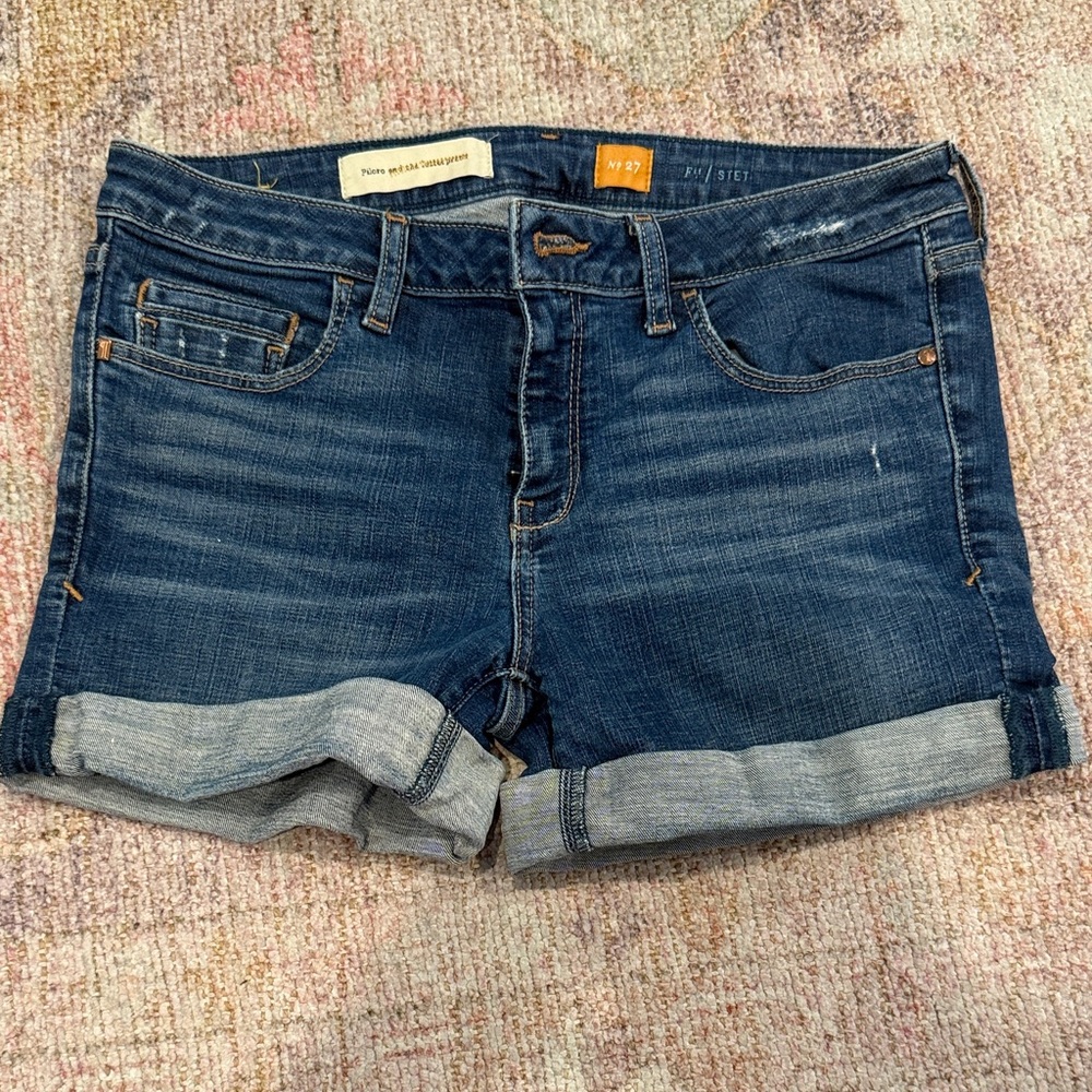 Pilcro Indigo Jean Shorts with Rolled Cuffs